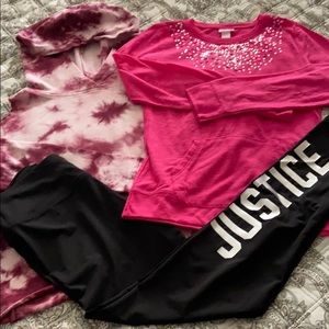 NWOT Justice size 10/12 girls 3 pc set
